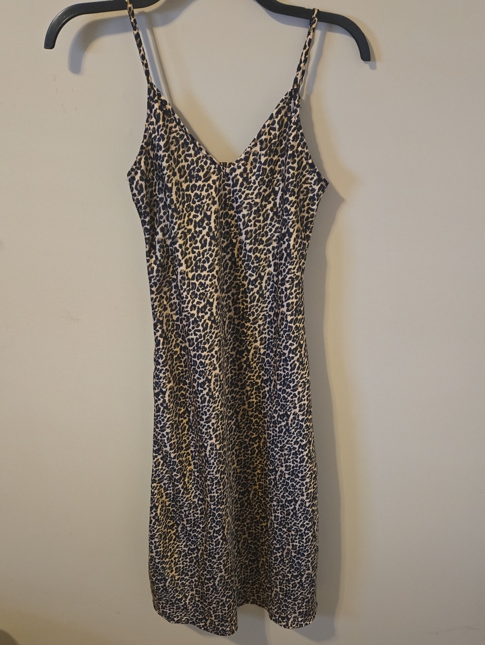 RD Style Leopard-Print Slip Dress in Black and Cream